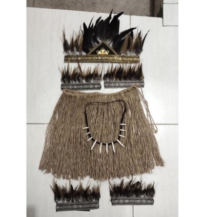 One Set Of Papuan Interior Traditional Costumes For Toddlerspreschoolkindergarten Aged 1-6 Years For Dance And Carnival