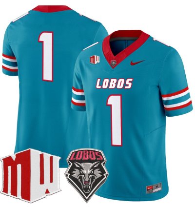 Team Jersey 1 New Mexico Lobos 2025 Vapor Limited Stitched Turquoise