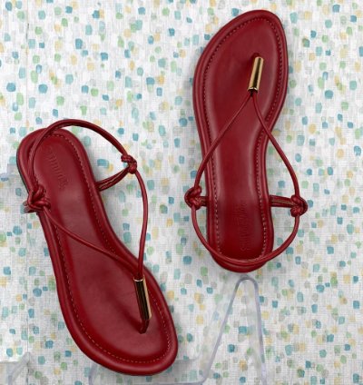 Minimalist Red Thong Sandals Women Flat Slip On Sandals