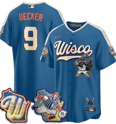 Bob Uecker 9 City Connect Baseball Jersey Milwaukee Brewers X Sw All Stitched