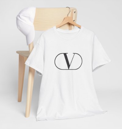 Valentino V Logo Print White Unisex Tee