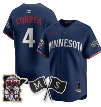 Carlos Corre 4 Minnesota Twins Baseball Jersey Vapor Patch Limited All Stitched