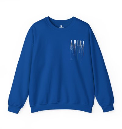 Amiri Paint Drip Blue Sweatshirt - Size Usa