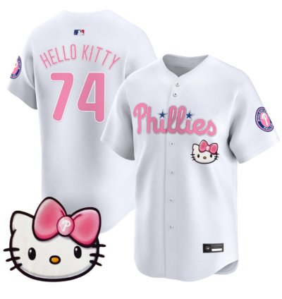 Hello Kitty Jersey 74 Philadelphia Phillies Hello Kitty Stitched White