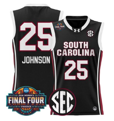 Raven Johnson Jersey 25 South Carolina 2026 Final Four Stitched Black