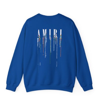 Amiri Paint Drip Blue Sweatshirt - Size Usa