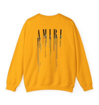 Amiri Paint Drip Gold Sweatshirt - Size Usa