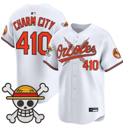 Charm City Jersey 410 Baltimore Orioles One Piece Premier Stitched White