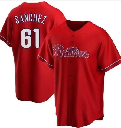 Cristopher Sánchez Jersey 61 Phillies Vapor Premier Limited Stitched Red