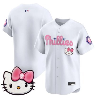 Team Jersey Blank Philadelphia Phillies Hello Kitty Stitched White