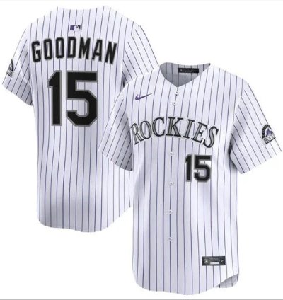 Hunter Goodman Jersey 15 Rockies Vapor Premier Limited All Stitched White