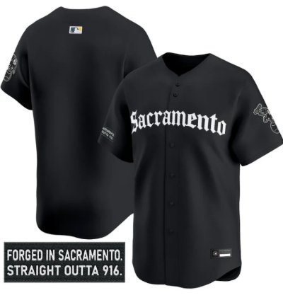 Team Jersey Blank Athletics Sacramento Gothic Edition Stitched Black