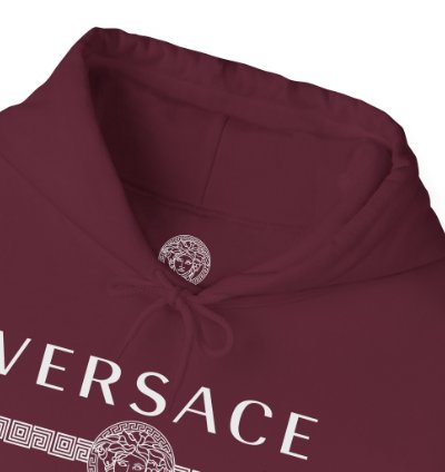 Versace Lineas Maroon Hoodie - Size Usa