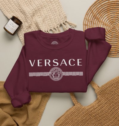 Versace Lineas Maroon Sweatshirt - Size Usa