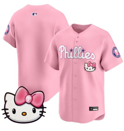 Team Jersey Blank Philadelphia Phillies Hello Kitty Stitched Pink