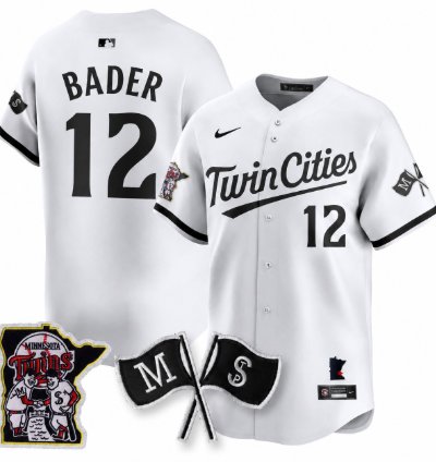 Harrison Bader 12 Minnesota Twins Baseball Jersey Vapor Patch Limited All Stitched
