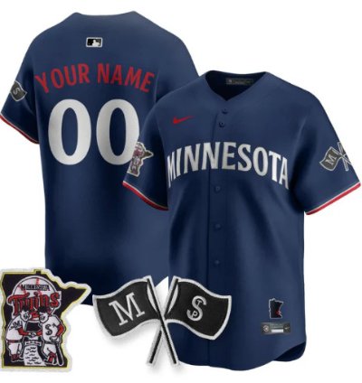 Custom Minnesota Twins Baseball Jersey Vapor Patch Limited All Stitched