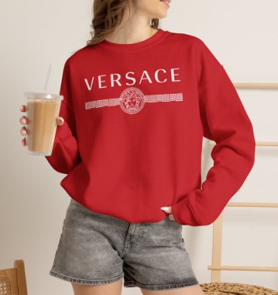 Versace Lineas Red Sweatshirt - Size Usa