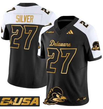 Jo Silver Jersey 27 Delaware Blue Hens 2025 Gold Vapor Stitched Alternate