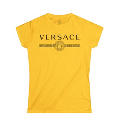Versace Lineas Womens Gold T-shirt - Size Usa