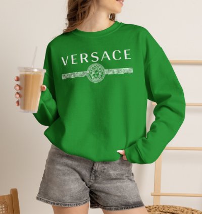 Versace Lineas Green Sweatshirt - Size Usa