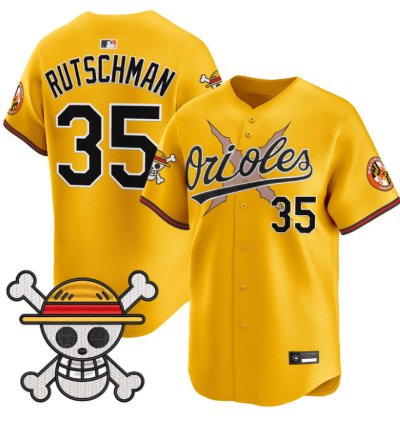 Adley Rutschman Jersey 35 Baltimore Orioles One Piece Premier Stitched Gold