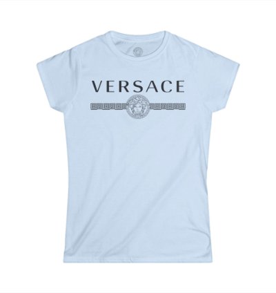 Versace Lineas Womens Light Blue T-shirt - Size Usa