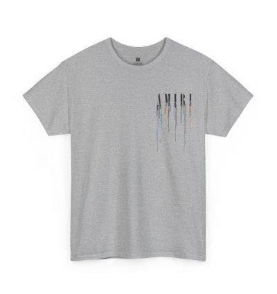 Amiri Paint Drip Grey T-shirt - Size Usa