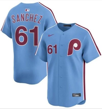 Cristopher Sánchez Jersey 61 Phillies Vapor Premier Limited Stitched Throwback