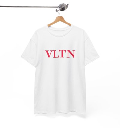 Valentino Vltn Red Logo Print White Unisex Tee