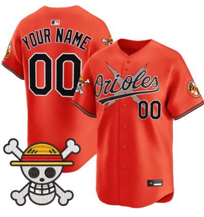 Custom Baltimore Orioles Jersey Name Number One Piece Premier Stitched Orange