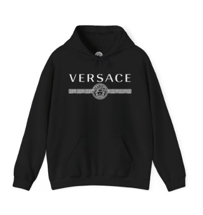 Versace Lineas Black Hoodie - Size Usa