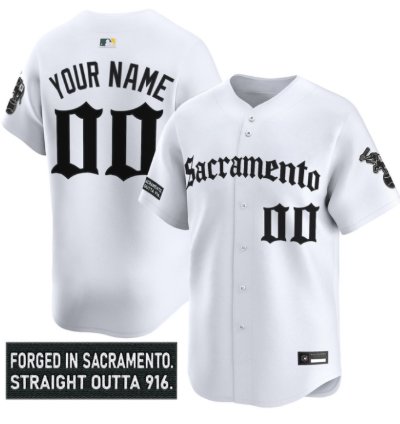 Custom Athletics Jersey Name Number Sacramento Gothic Edition Stitched White