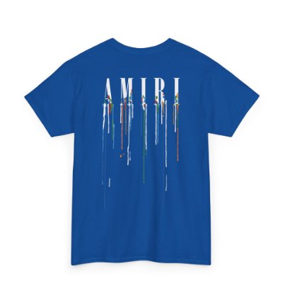 Amiri Paint Drip Blue T-shirt - Size Usa