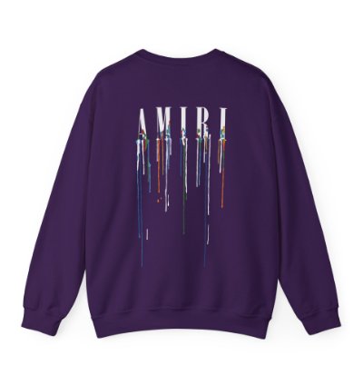 Amiri Paint Drip Purple Sweatshirt - Size Usa