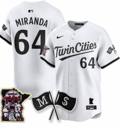 Jose Miranda 64 Minnesota Twins Baseball Jersey Vapor Patch Limited All Stitched