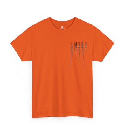 Amiri Paint Drip Orange T-shirt - Size Usa