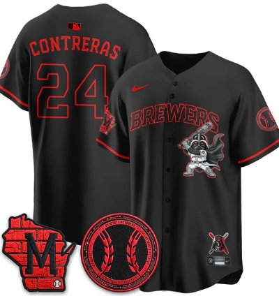 William Contreras 24 City Connect Baseball Jersey Milwaukee Brewers X Sw All Stitched