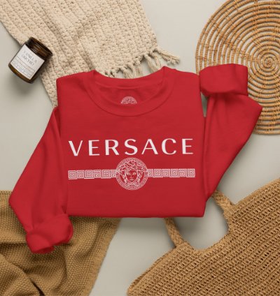 Versace Lineas Red Sweatshirt - Size Usa