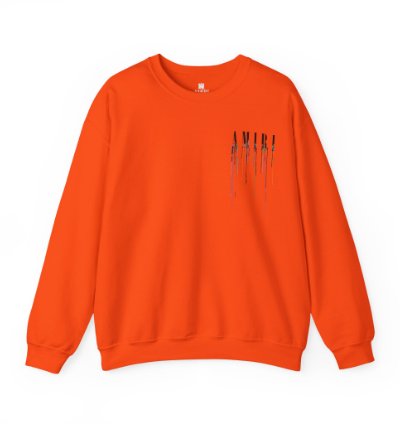 Amiri Paint Drip Orange Sweatshirt - Size Usa