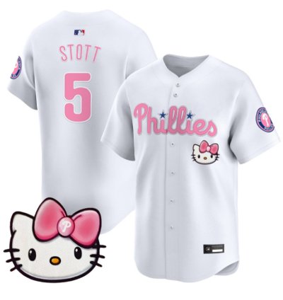 Bryson Stott Jersey 5 Philadelphia Phillies Hello Kitty Stitched White
