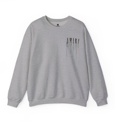 Amiri Paint Drip Grey Sweatshirt - Size Usa