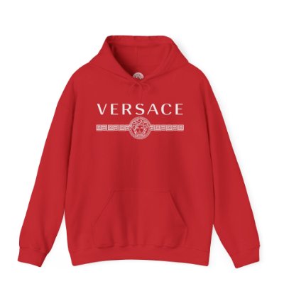 Versace Lineas Red Hoodie - Size Usa