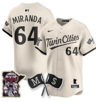 Jose Miranda 64 Minnesota Twins Baseball Jersey Vapor Patch Limited All Stitched