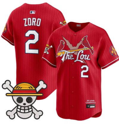 Zoro Jersey 2 St Louis Cardinals One Piece Premier Limited Stitched Red