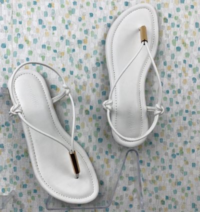 Minimalist White Thong Sandals Women Flat Slip On Sandals