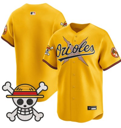 Team Jersey Blank Baltimore Orioles One Piece Premier Stitched Gold