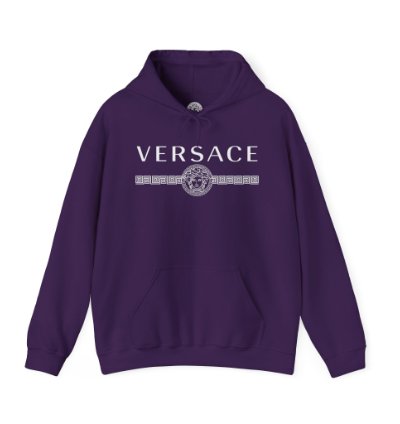 Versace Lineas Purple Hoodie - Size Usa