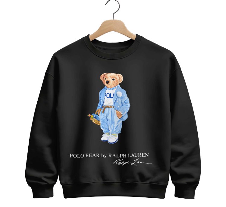 Polo Bear Carolina Blue Sweatshirt - Size Usa