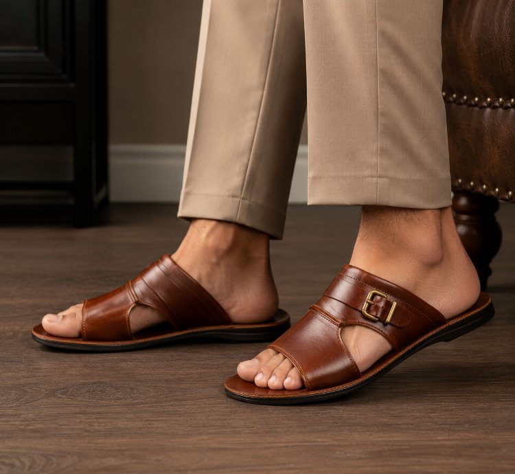 Mens 100 Genuine Cow Leather Sandals